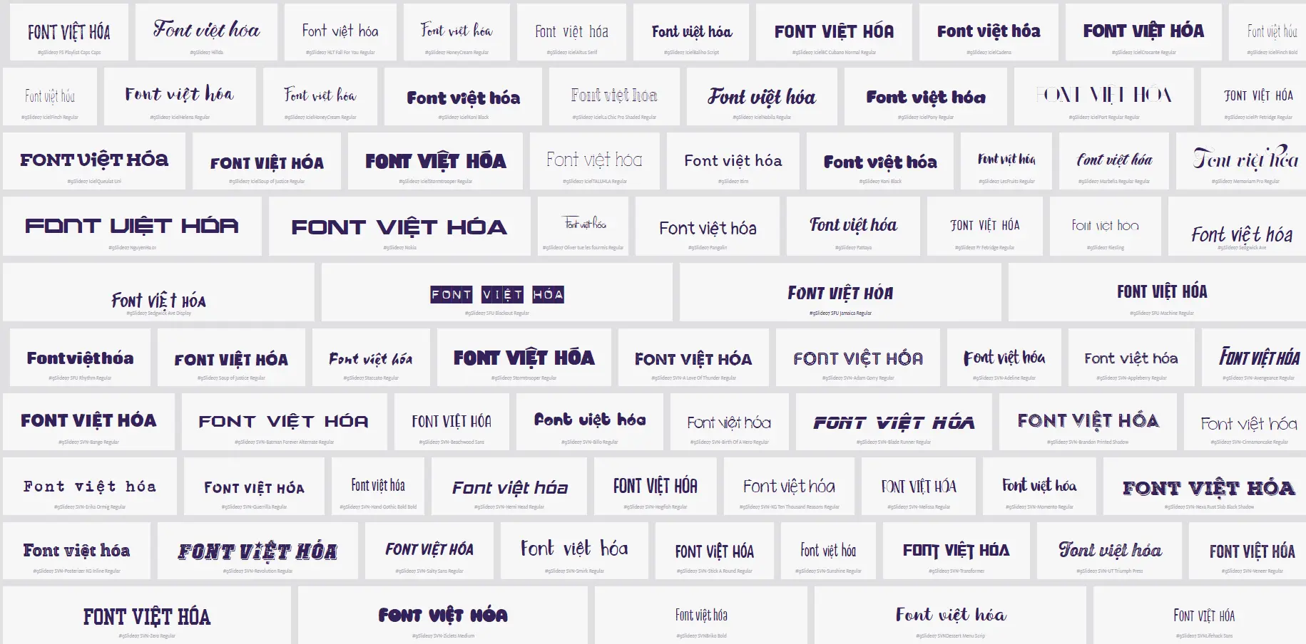 Hình ảnh chi tiết font chữ